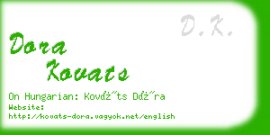 dora kovats business card